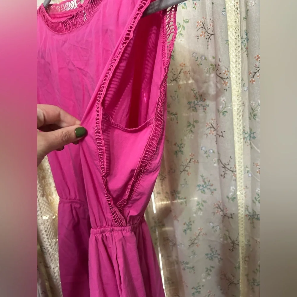 Strut & Bolt Ladder Trim Midi Dress Fuschia Size Large - Picture 3 of 7